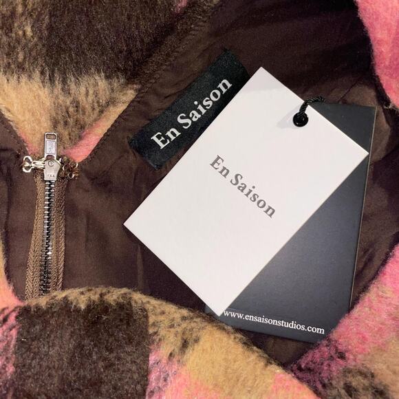 Brown and Pink Plaid Dress S - Picture 5 of 5